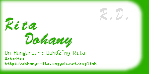 rita dohany business card